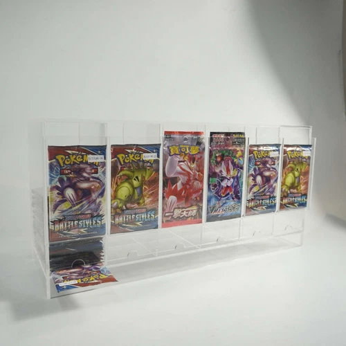 6 Slot Acrylic Pokemon TCG Premium Booster Pack Dispenser Stackable Design Clear - Picture 11 of 14