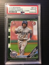 WANDER FRANCO RC 2019 1ST BOWMAN PAPER CAMO PARALLEL ROOKIE PSA 10 GEM MINT Hot!