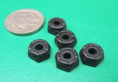 Grade 2 Black Hex Lock Nut, RH, 10-24 x 3/8'' W x 11/64'' H, 10 Pcs