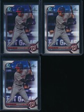 Lot of (3) BRENNER COX 1st 2022 Bowman Chrome Draft REFRACTOR NATIONALS RC