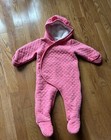 Carter's Baby Girl Quilted Bear Hooded Bunting One Piece Jacket Size 9M Pink — photo 1