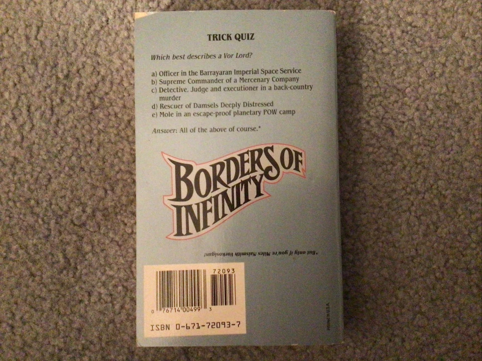 Vorkosigan: Borders of Infinity, book 10, by Lois McMaster Bujold - Image 2 of 2