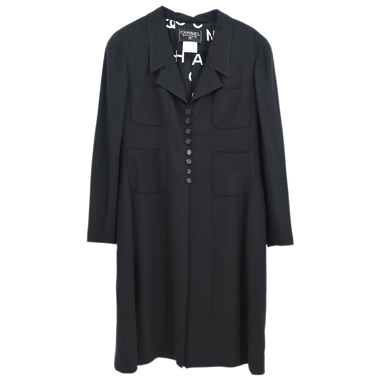 シャネルブラックジャケット Chanel Single Breasted Jacket Black 97P #44 124282 | eBay
