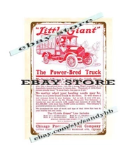 1917 Chicago Pneumatic Tool Co little giant power bred truck metal tin sign