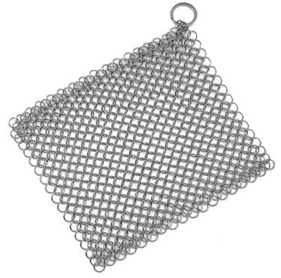 	Cast Iron Scrubber 316 SS Chainmail Scrubber for Skillets/BBQ/Grills	