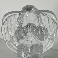 Praying Angel Candle Holder Votive Vintage DePlomb 24% Lead Crystal Made in USA