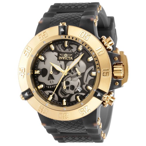Invicta Subaqua Skull Men's Watch - 50mm, Black, Gold 37327 NEW - Picture 3 of 3