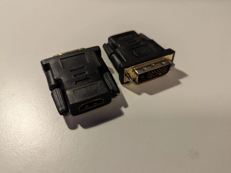 DVI-D (24+1) Stecker auf HDMI Buchse Konverter Adapter Koppler Stecker (Gold) - Bild 2 von 4