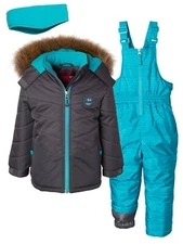 Pink Platinum Girls Insulated 3-Piece Heavyweight Bib Snowsuit 5/6 6X New $140