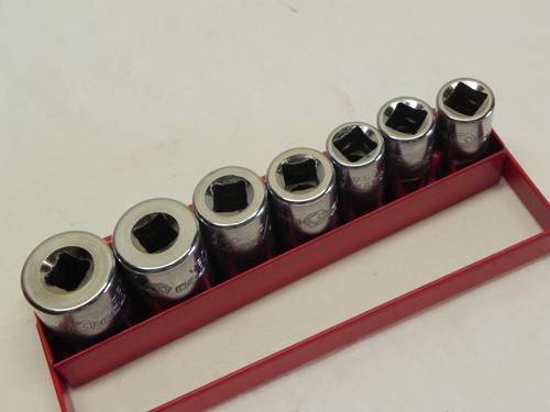 Matco Tools 7 Pc 3/8'' Dr. 8 Pt. SAE Double Square Socket Set w/Red Metal Holder - Bild 17 von 18