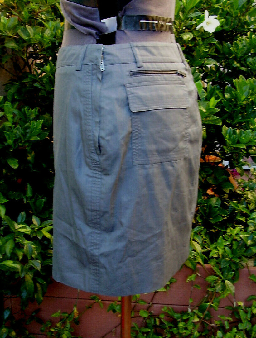 Gonna a tubino Yves Saint Laurent Rive Gauche vintage XL anni 90 grigia tasche fresche nuova senza etichette