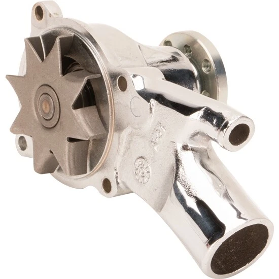 Bomba de água Tuff Stuff 1529A Chevy 194 230 250 292 reta em linha 6 cilindros cromada - Imagem 3 de 4