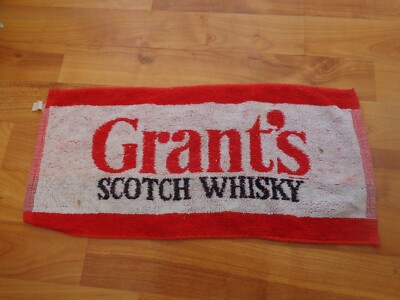 RARE VINTAGE GRANT'S SCOTCH WHISKY - PUB BAR BEER TOWEL BREWERIANA