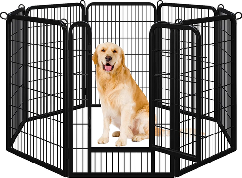 Dog Playpen Outdoor 40 Inch 8 Panels Indoor Dog Fence Metal Dog Pen Heavy Duty P - Picture 1 of 8