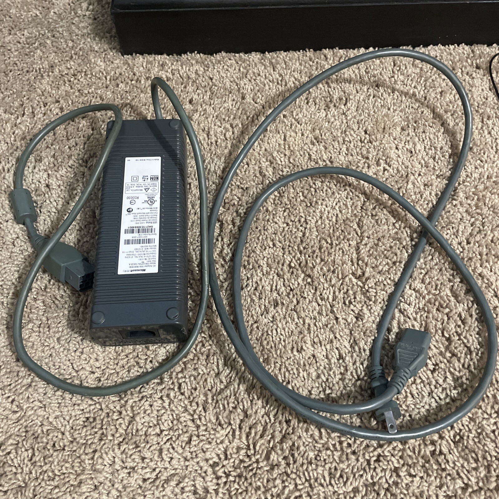 Official Microsoft Xbox 360 Fat Power Supply Cord Brick Adapter