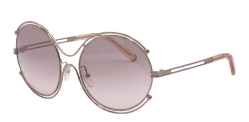 Damskie okulary przeciwsłoneczne Chloe CE122S 785 56mm okrągłe metalowe pełne obwódki H - Zdjęcie 1 z 7