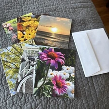 Original Photo Note Cards With White Envelopes Gift Set of 6 Summer Nature Theme