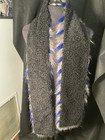 Very Cool Buttery Soft  Blue Striped Silver Fox Long Scarf From Film Collection — photo 5