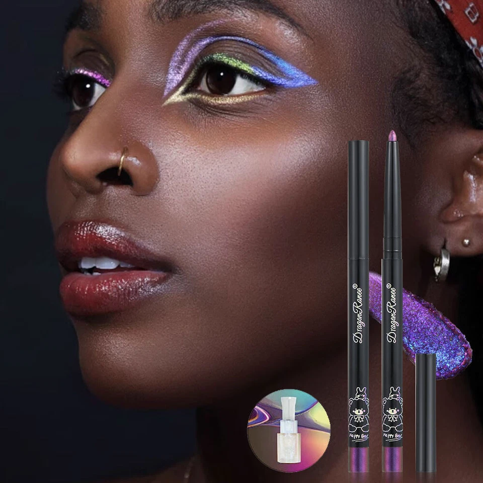 Chrome Highlights Colorful Eyeliner Eye Liner Gel Pencil Pearl Chameleon Lastin* - Image 3 of 4