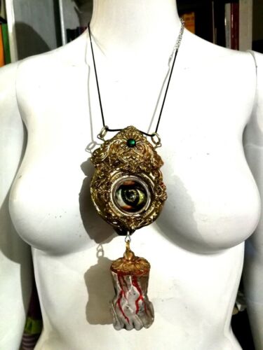 Satanic Jewelry Talisman Necklace Amulet Pendant Locket Lucifer Left Path Hand - Picture 3 of 24
