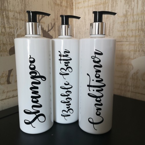 Mrs Hinch Bathroom Pump Dispenser Bottles White, Shampoo Storage 500ml Bottle - Picture 4 of 22