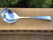 Silverplate Punch Ladle Aesthetic Movement 1870s-80s Ivy Pattern 11“