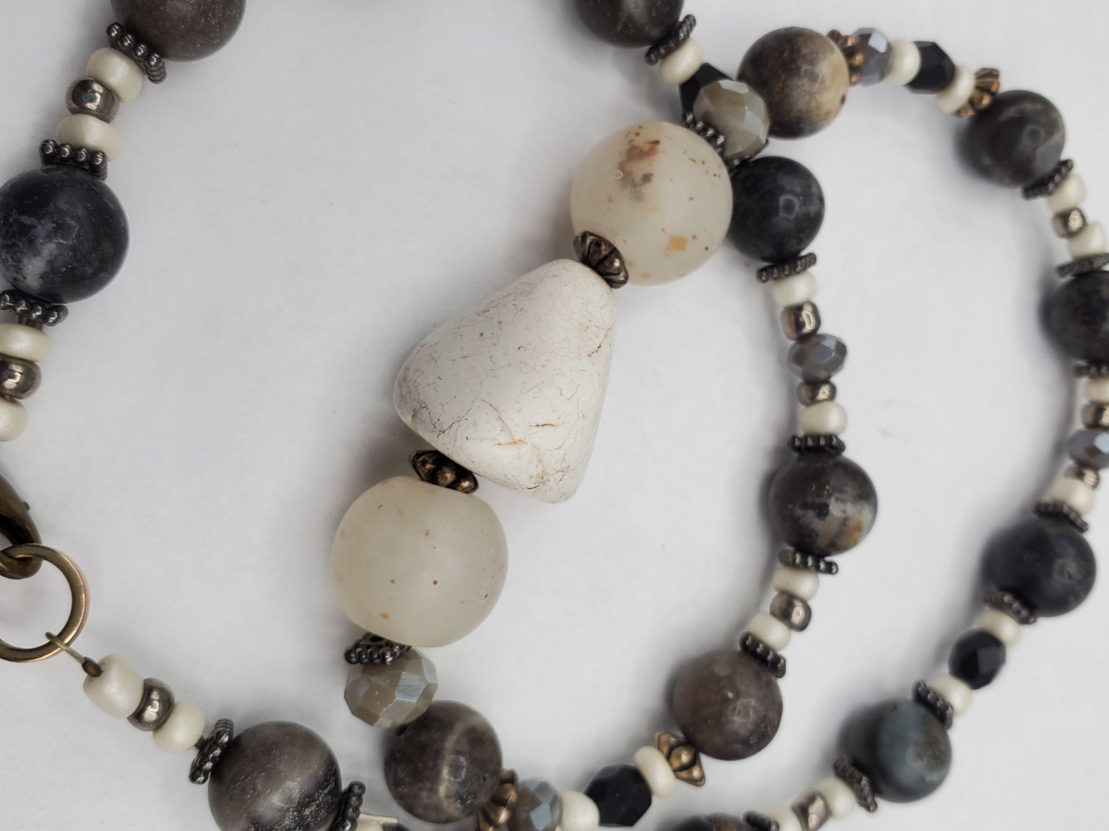 Multi shape color beaded stone looking necklace D… - image 9