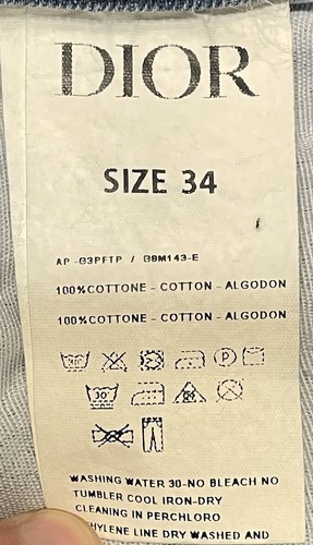 Dior Men’s Light Wash Denim Jeans Button Closure Loud Back Patch size 34x27 - Picture 8 of 10