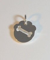 SilberanhäNger Mit FußAbdruck-Silhouette Und Durchbohrtem Knochen, Komplett Mit