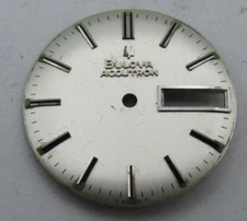 BULOVA ACCUTRON SILVER WATCH DIAL ONLY FOR PARTS/REPAIR/RESTORE P&R w30