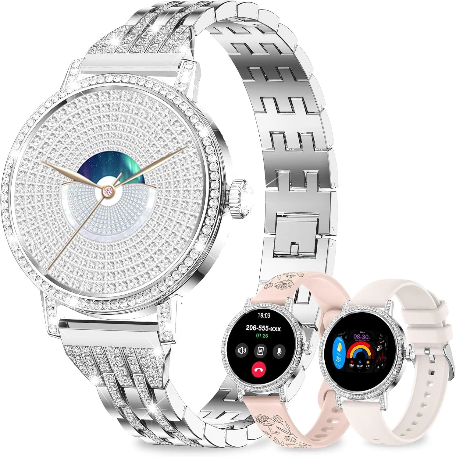 Smart Watch Ladies Women with Phone Function Wristwatch for iOS Android Outdoor