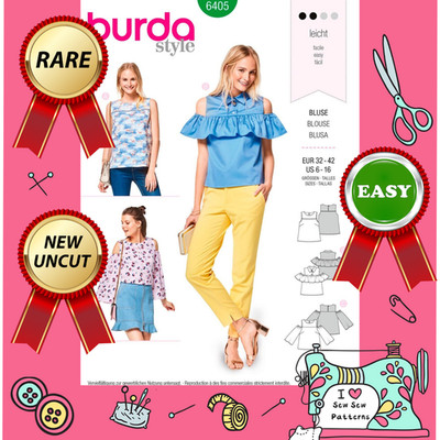 Burda 6405 Schnittmuster Trio Sommer Tops Teen Misses' Größe 6-16 EINFACHES NÄHEN!