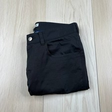 Peter Millar Crown Sport Mens Black Flat Front Five Pocket EB66 Pants Size 30x30