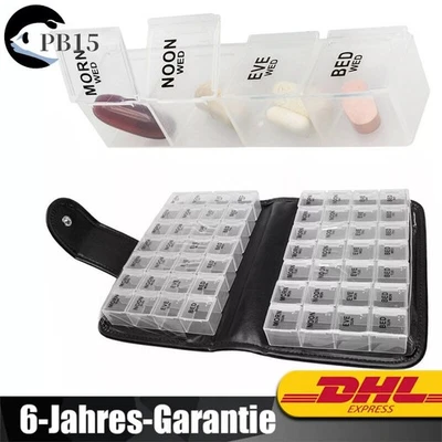 MARKENLOS Tablettenbox 14 Tage Morgens Mittags Abends Tragbar Medikamentenbox für Reisen