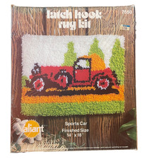Valiant Latch Hook Rug Kit Sports Car Design Craft Set