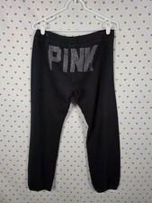 Victorias Secret PINK BLING Studded Logo Butt Vintage y2k Sweats Sweatpants MED