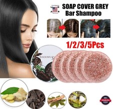 1/5pcs Natural Polygonum Hair Darkening Shampoo Bar Dark Gray Hair Reverse Soap