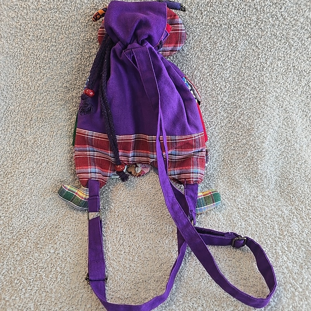 Owl Patchwork Mini Fabric Backpack Boho Colorful … - image 6