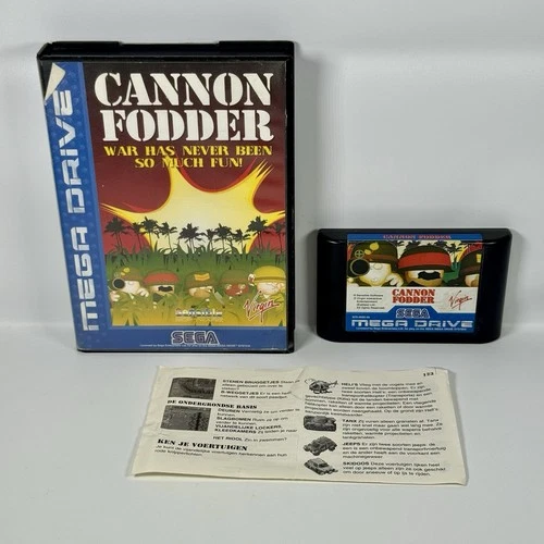 Sega Mega Drive - Cannon Fodder - Cart & Box - Tested Working - No Manual - PAL
