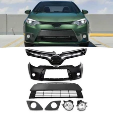 For 2014-2016 Corolla L LE Front Bumper Cover & Upper Lower Grille & Fog Lights