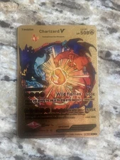 Charizard V Fire Dinosaur Evolution Gold Foil Pokémon Card LV. 91 HP 508