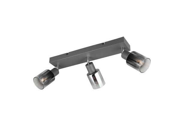 Deckenspot Verstellbar Metall Glas Anthrazit E14 3-Flammig Strahler Deckenlampe-image