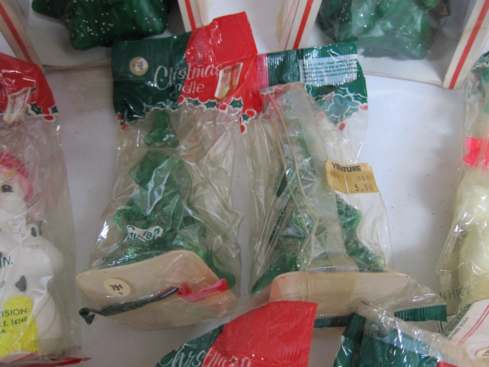 Vintage Gurley Novelty Christmas Candles Snowman Santa Angel Trees Lot of 14 image 5