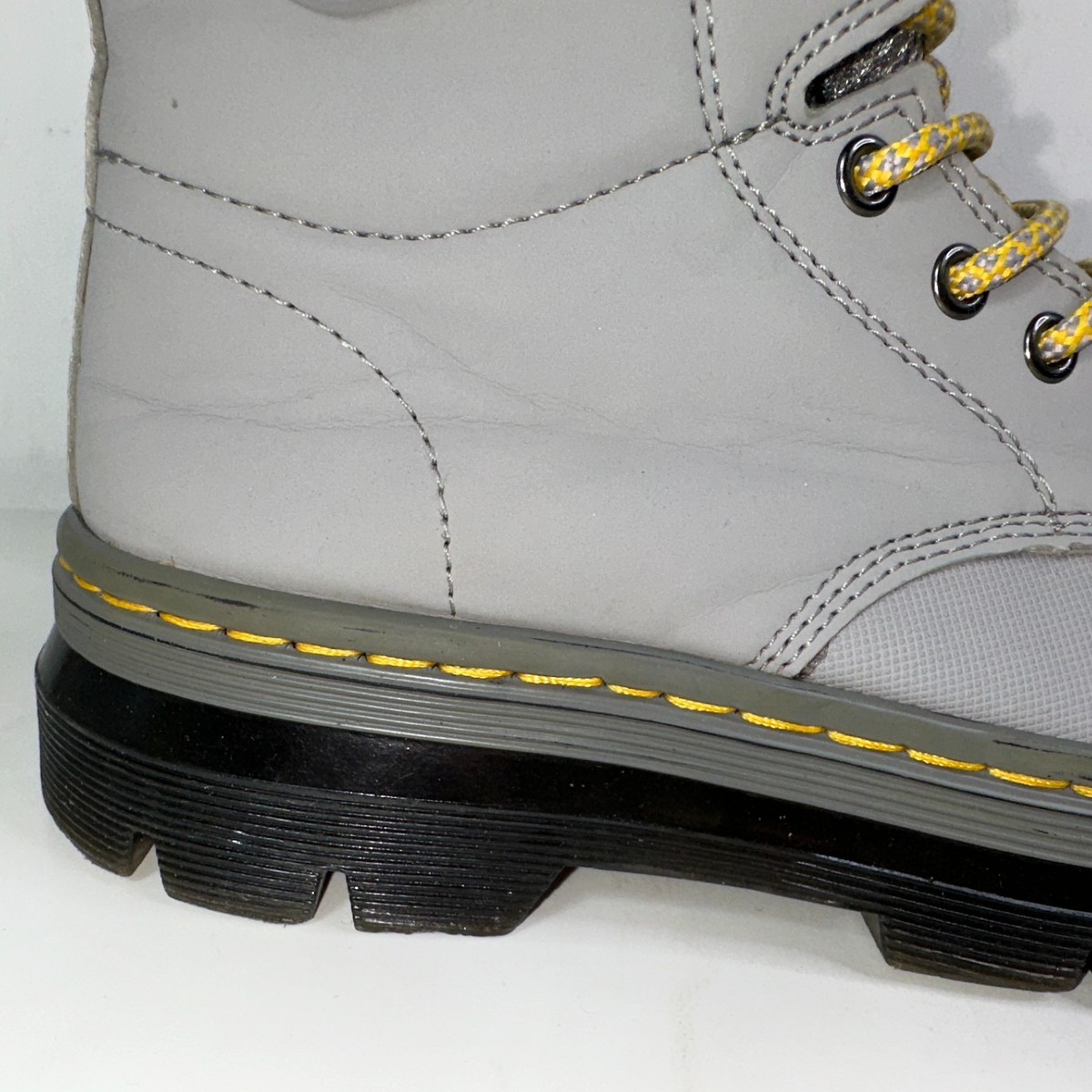 Dr Martens Quinton Mid Grey Moto Combat Military Style Boots Mens 4 Women\'s 5 Dr Martens Quinton Mid Grey Moto Combat Military Style Boots  main image 3