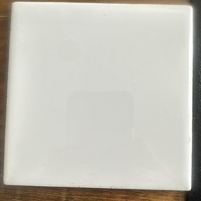Vintage White Ceramic 4 1/4  X 4 1/4'' Square CERAMIC TILE Replacement Glossy