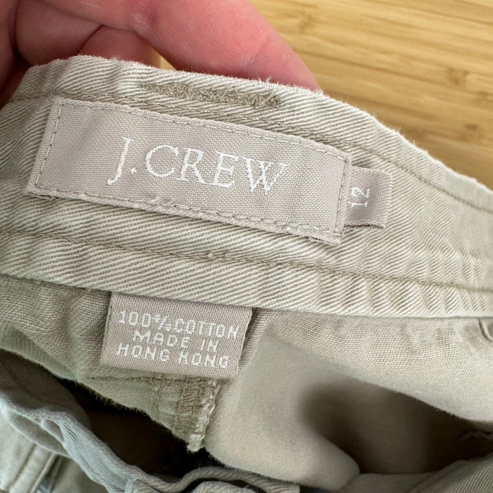J. Pantalones cortos cargo Crew para mujer tostados 100 % algodón talla 12 bolsillos utilitarios informales Foto 3 de 4