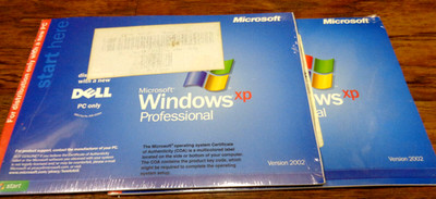 (2) WINDOWS XP PROFESSIONAL SP1 2002 SEALED NEW FOR DISTRIBUTION WITH DELL PC
