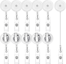 30 Pieces Retractable Badge Reels with Swivel Alligator Clip, Badge Reels Holder
