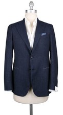 Luigi Borrelli Blue Wool Blend Solid Sportcoat - GU3B167671 