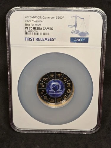1/2 oz Libra Zodiac Signs Black Proof Silver Coin Cameroon 2023 NGC PF70